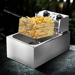5 Star Chef Commercial Electric Single Deep Fryer - Silver