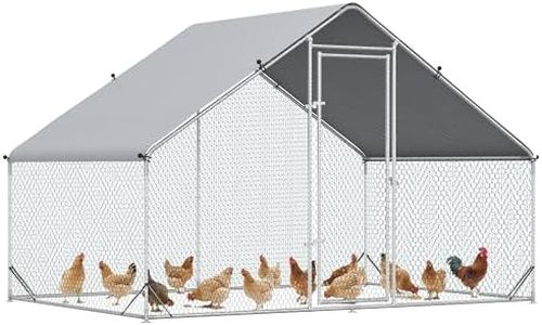 PawHut Chicken Run Galvanised Walk-in Chicken Coop Hen Poultry House Cage Rabbit Hutch Pet Playpen Garden w/Water-Resist Cover, 3 x 2 x 2m