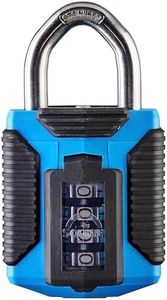Squire Heavy Duty Padlock (CP50) - Toughest Steel Shackle - 4 Wheel Combination Padlock - Alloy Steel for Corrosion Resistance - Weatherproof Lock for Home, School & Garage (All Terrain Marine) Blue