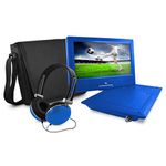 Ematic EPD919BTU Personal DVD Player with 9" Swivel Screen, Headphones, Carrying Case, TV Tuner, Blue