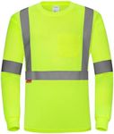 ProtectX High Visibility Long Sleeve Shirts Reflective Hi Vis Safety Shirt for Men Class 2 Construction Shirt 1 Pack Green Long Solid X-Large