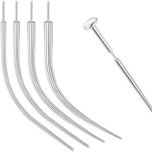 PunkTracker 20g/18g/16g/14g Curved ASTM F136 Titanium Piercing Kit Taper Insertion Pin for Threadless Tragus Helix Lip Nose Helix Piercing Jewelry Cartilage Earrings Labret Studs Nose Stud Stretcher,