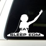 CCI084 - Eat Sleep EDM Decal | White |7 x 5 In