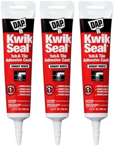 Dap 18001 Kwik Seal Caulk with 5.5-Ounce Tube, White (3 Pack)
