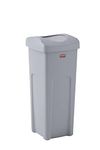 Rubbermaid Commercial Untouchable Trash Can with Swing Lid Combo, 23-Gallon, Rectangular, Beige, 2001584