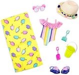 Glitter Girls – Beach Day Rays Outfit – 14-Inch Doll Clothes – Rainbow Swimsuit – Beach Tool Accessories – Toys for Kids Ages 3 & Up – Beach Day Rays