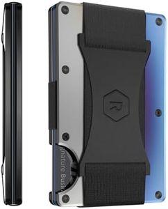 Ridge Wallet for Men - Slim Minimalist Compact Wallet, RFID Protected Front Pocket Wallets for Men, Integrated Cash Strap Card Holder (Burnt Titanium)