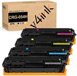 v4ink 054H 054 High Yield Toner Cartridge Compatible Replacement for Canon 054 054H CRG-054H use with Canon ImageClass LBP622Cdw MF642Cdw MF643Cdw MF644Cdw MF641Cdw MF640C Printer, 4-Color Set