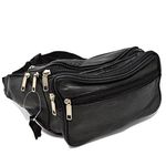 Leather Waist Bag Bum Bag Travel Pouch Pack 5 zips