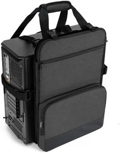 Trunab PC Tower Carrying Strap with Handle, Desktop Carrying Case with Pockets for Keyboard, Cable and Computer Accessories, Ideal for Transporting On The Go (Patented Design)