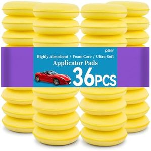 PSLER 36 Pack Foam Applicator Pads - Foam Car Wax Applicator Pad Detailing Round 4 inch Polishing Sponges for Car Wax Applicator Pad -Yellow