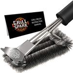 GrillSpark Best Grill Brush and Scraper 18 Inch | Stainless Steel Wire Bristles | Barbecue Cleaning Brush for Weber Gas/Charcoal Grilling Grates