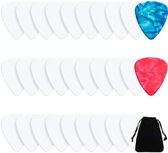 Maasechs 30 Pieces Sublimation Blank Guitar Pick 0.46 mm 0.71mm 0.96mm Thickness Guitar Pick Personalized Aluminum Guitar Pick for Women Men Guitarists Acoustic Classical Electric Bass Guitar