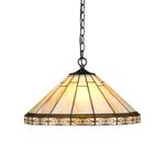 Chloe Lighting CH31315MI18-DH2 Belle Tiffany-Style Mission 2-Light Ceiling Pendant with 18-Inch Shade