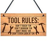 RED OCEAN Funny Tools Sign For Man Cave Garage Shed Door Sign Gift For Men Dad Grandad