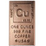 1 Ounce Copper Bar Bullion Element Design (1 Oz Copper Bar)