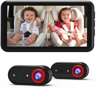 LUCKVIEW BM2 PRO Dual Baby Car Camera, 5.2" 1080P HD Display for Rear-Facing Car Seats, IR Night Vision, Anti-Shake Mount, Easy Install – Ideal for Parents with 2 Kids and Pets