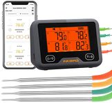 WiFi Bluetooth Meat Thermometer, INKBIRD 4 Color Probe Rechargeable BBQ Thermometer IBBQ-4BW, APP Control | Graph | Calibration | Timer Alarm, Wireless Digital Thermometer for Smoker, Oven, Grilling