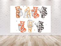 5x3FT Woodland Baby Boy Baby Shower Party Backdrop Decorations Woodland Animals Background for Baby Shower Forest Animals Photo Banner