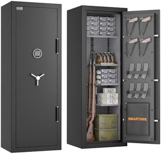 40-Min Fireproof Gun Safe (1200°F) - Quick Access Rifle/Pistol Safe, Heavy-Duty Fire Resistant Gun Cabinet for Home Valuables (Black, 13.12cu.ft)
