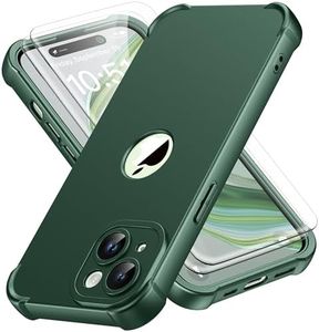 ORETECH Compatible with iPhone 15 Plus Case with [2 x Tempered Glass Screen Protector] 360°Full Body Shockproof Case Ultra Thin Hard PC Silicone Case Cover for iPhone 15 Plus 6.7'' - Green