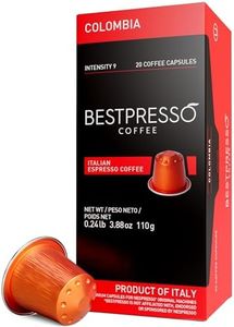 Bestpresso Coffee for Nespresso Original Machine 120 pods Certified Genuine Espresso Colombia Blend Pods Compatible with Nespresso Original 60 Days Satisfaction Guarantee