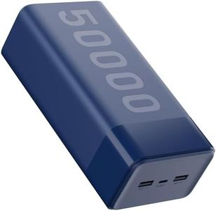 Ambrane 50000mAh Powerbank, 22.5W Fast Charging, Triple Output (2 USB & 1 Type C), PD, Quick Charge for iPhone, Android & Other Devices, Made in India + Type C Cable (Stylo Max 50k, Blue)