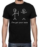 I Got Your Back Funny Sarcastic Stick Figure Humor Premium Men's Shirt (Black, X-Large)