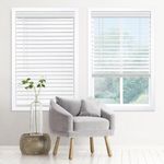 DEZ FURNISHINGS Cordless 2" Signature Faux Wood Blind, 32" W x 60" H, Snow White