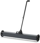 36 Inch Magnetic Sweeper with Wheels, 50Lbs Rolling Magnetic Sweeper, Push-Type Magnetic Pick Up Sweeper, Adjustable Long Handle, Quick Release Latch, Easy Cleanup of Workshop Garage Yard