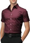 H2H Mens Business Formal Attire Shirts Wine US 3XL/Asia 4XL (KMTSTS0133)