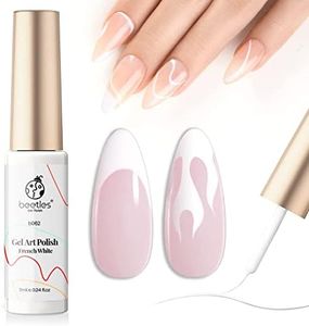 beetles Gel Polish Swirl Nail Art Gel Liner Nail Polish - 1 pcs 7ml Classic White Color Gel with Classic Black Color Gel Nail Art Paint for Nails Built Thin French Line Nail Art Brush in Gel Pens