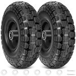 TICONN 10in Solid Rubber Tires Replacement, Black, 2PK