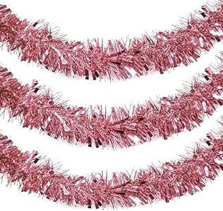 BELLE VOUS Ghirlanda Natalizia Scale (3pz) - 3 m Ghirlanda Natalizia Rosa Oro per Albero di Natale - Ghirlanda Rosa Natale per Pareti, Finestre, Ringhiere e Soffitto - Decorazioni Natalizie per Feste