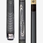 Players HXTP5Jump Break Pool Cue Quadruple Threat Pure X® Features a Gunmetal Forearm, Extended Mz Grip technology Wrap, and Pure X® Technology Jump Break Shaft with Carbon Fiber Impact System and XLG Quad Face 12.75mm Tip, 21-Ounce