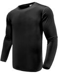 Boyzn 1 Pack Long Sleeve T Shirts for Men Dry Fit Moisture Wicking Long Sleeve Shirts Athletic Workout Shirts for Running Black-XL