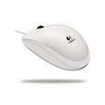 Logitech B100 Wired USB Mouse, 3-Buttons, Optical Tracking, Ambidextrous PC / Mac / Laptop / Chromebook - White