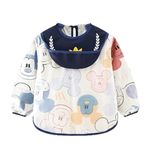 SNOWIE SOFT® Baby Apron Long Sleeve Bib Baby Bib Waterproof EVA Long Sleeve Bib Fashion Cartoon Print Baby Bib Tie Back Closure Toddler Bib for DIY Crafting