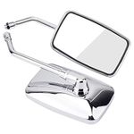 Motorcycle Handlebar Mirrors Motorcycle Rear View Mirrors Motorcycle Handebar Side Mirror 2Pcs Motorcycle Street Bike Modified Square Rearview Mirror Rear View Side Mirrors Chrome