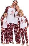 Ekouaer Christmas Pajamas Set Family Matching Sleepwear Cotton Kids PJs Pants Set