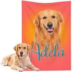 Custom Dog Blanket with Picture, Pet Photo Blanket, Personalized Dog Blankets Gifts for Dog Birthday, Customized Dog Memorial Blanket with Photo and Name (Design - 4, 30x40 in)