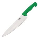 Hygiplas Colour-Coded Chef's Knife 25.5cm / 10 inch Blade Professional Grade | Green for Salads and Fruit | Weight: 190 grams | C868