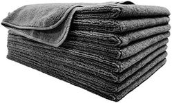 Polyte Professional Quick Dry Lint Free Microfibre Hair Drying Salon Towel, 8 Pack (40x73 cm, Dark Grey)