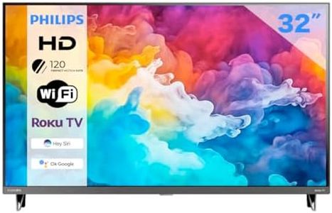 PHILIPS 32-Inch Class HD 720p Smart TV Borderless Refresh Rate 60Hz Compatible with Alexa and Google Assistant 32PFL6452/F7 (Refurbished)