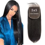 DUAUJUIU Closure Human Hair 100% Brazilian Human Hair 5x5 Transparent Lace Closure Human Hair for Women Straight Remy Hair Lace Closure Virgin Hair Lace Closure 18 Inch