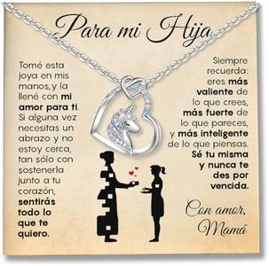 SOFIA FERRER Regalo Niña 10 Años, Colgante De Unicornio Para Niñas, Regalos Niña 7, 8, 9, 10, 11, 12 Años, Collar Niñas Plata De Ley, Regalo Original Para Niñas, Navidad, Reyes (Hija)