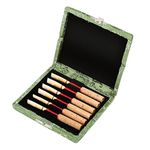 Oboe Reed Case,Protect Against Moisture Wooden + Silk Cloth Cover Reed Case Holder Storage Box replacement for 6pcs Oboe Reeds Maple Wooden - Blue, Green, Red, Yellow, Brown(Green)