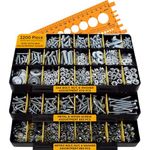 JACKSON PALMER 1,700 Piece Hardware Assortment Kit with Screws, Nuts, Bolts & Washers (3 Trays)