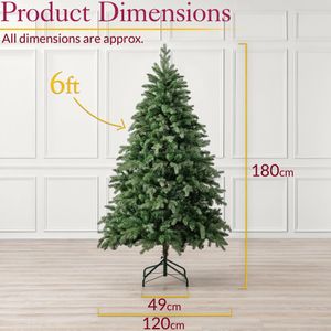 CHRISTOW 6ft Artificial Christmas Tree – Realistic Holiday Decoration