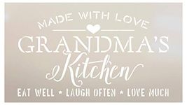 Made with Love Grandma's Kitchen Stencil by StudioR12 | Word Stencil - Reusable Mylar Template | Acrylic- Chalk - Mixed Media | Mothers Day - DIY Home Decor - STCL2630 - Choose Size (11" x 6")